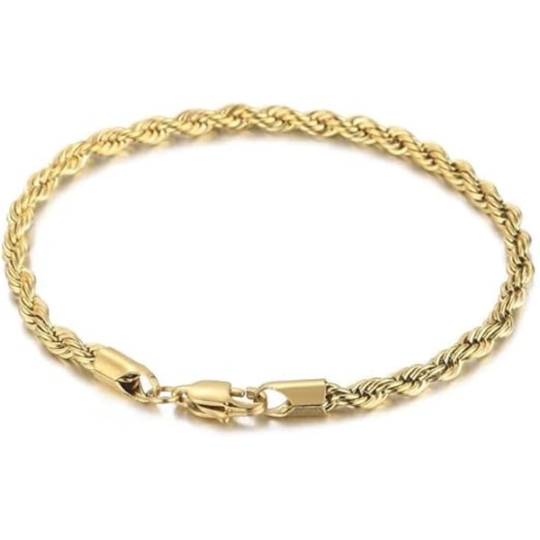 5,7mm Tvinnad Rep Armband Hip Hop Smycken 316L Rostfritt Stål För Män och Kvinnors Tjocka Repkedja Armband för Män och Kvinnor Guld/Silver Armband
