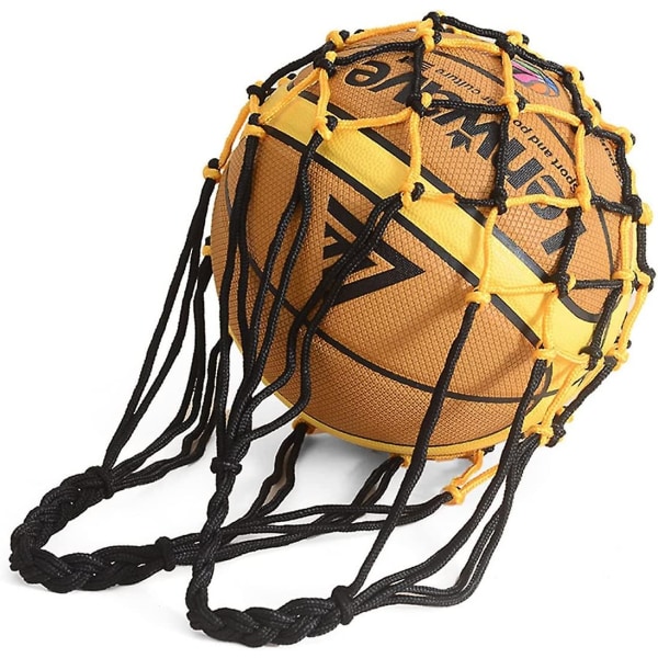 Portable Ball Net 1 Ball, Ball Net Basketball Football Net Bag Stadium And Beach (blue-yellow And Black-yellow)