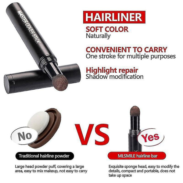 Hairline Concealer Pen Control Hair Root Edge Blackening Cover heti Harmaat valkoiset hiukset Natural Herb Hair Concealer Pen Dark Brown