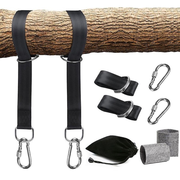 Trægynge hængende stropper - Ultra stærk 1,5 m/5 fod hængekøjestrop holder 440 lbs stropper til camping og gynger