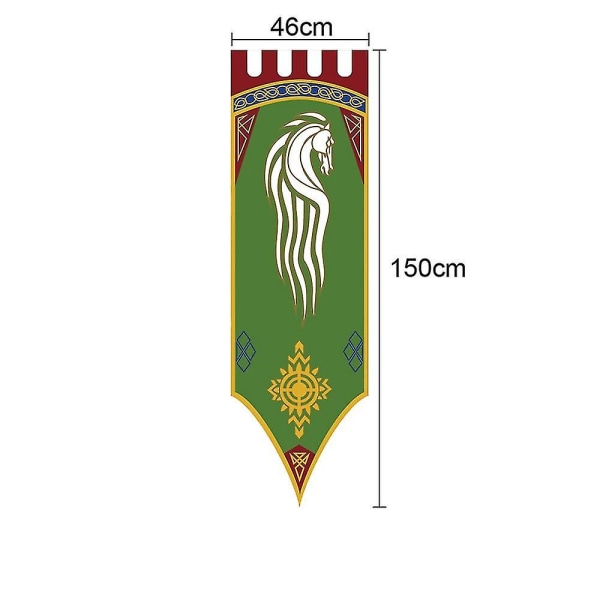 46x150cm Middelalderriget Rohan Gondor Hestetræ Banner Flag Væghængende Hjem Sovesal Stue Vimpel Flag Burgees Decor Szhg F