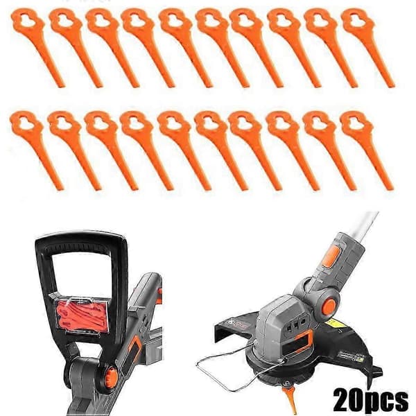 20 STK Erstatningskniver / Blader 20V Trådløs Gresstrimmer FX-E1RT20 - FUXTEC Plastblader For Kantklipper, Happy H