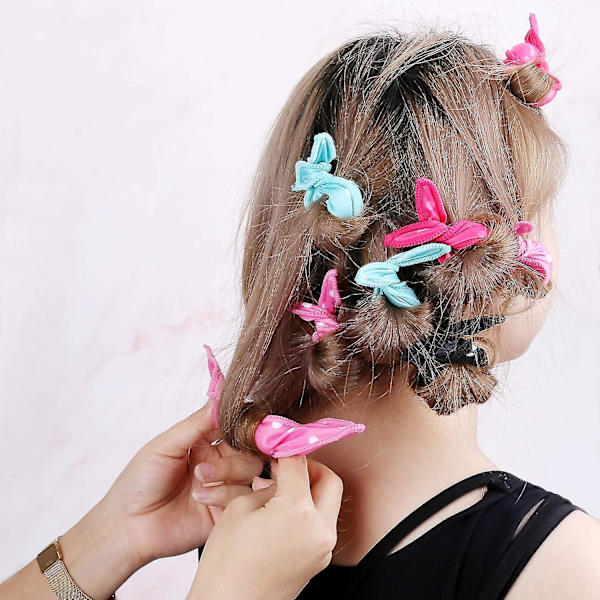 12 stk. No Heat Curlers, du kan sove i, hårruller til langt hår Diy(6 farver)