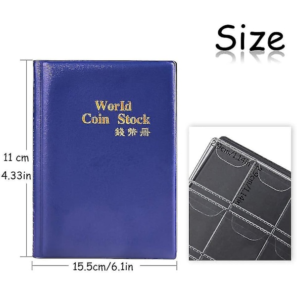 2 stk. Myntsamler 240 Samlealbum MyntHoldere Myntsamlere Hefte Samling Oppbevaring Myntbok