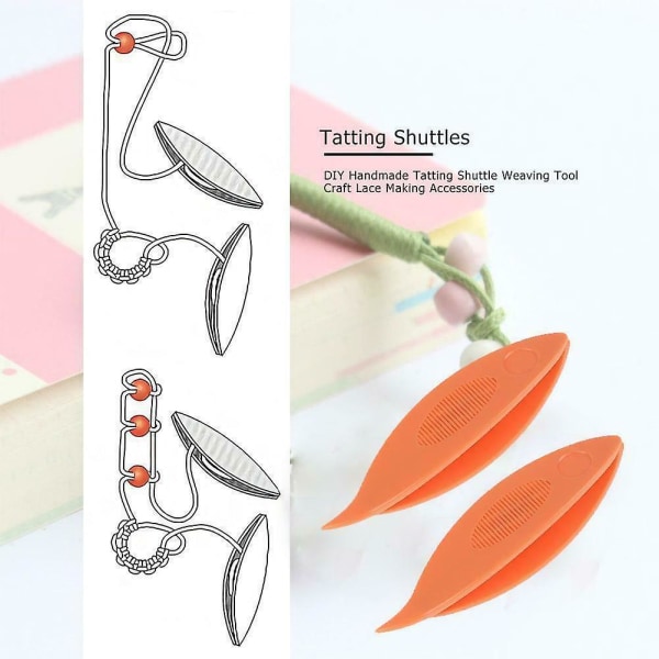 Skyttel Hekling Tatting Verktøy Tatting Blonder Skyttel Bobbin Håndverk Verktøy Lage Hekling Bomullstråd 5PCS