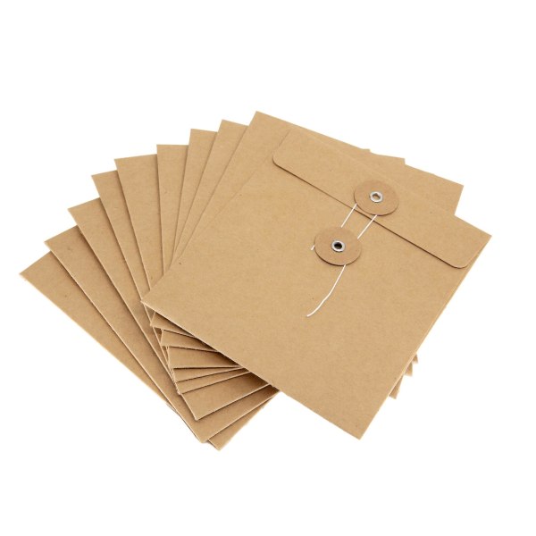 Pakke med 10 brune papp-cd-konvoluttposer