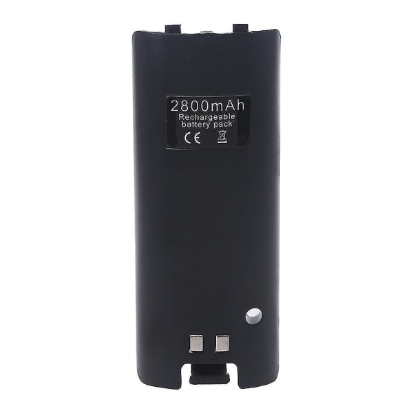 2 st svartvita uppladdningsbara batterier för Wii-spelkonsoltillbehör 2800mah Black