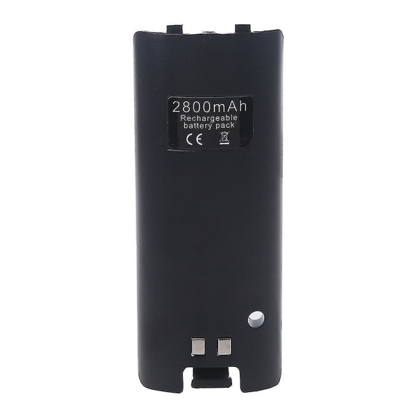 2 stk svart hvitt oppladbart batteri for Wii spillkonsoll tilbehør 2800mah Black