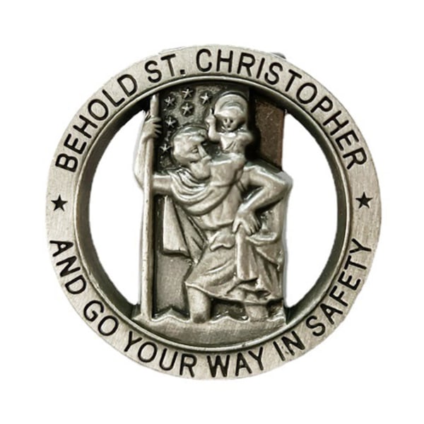 Delikat reiseamulett Gå din vei i sikkerhet Saint Christopher Visir Clip