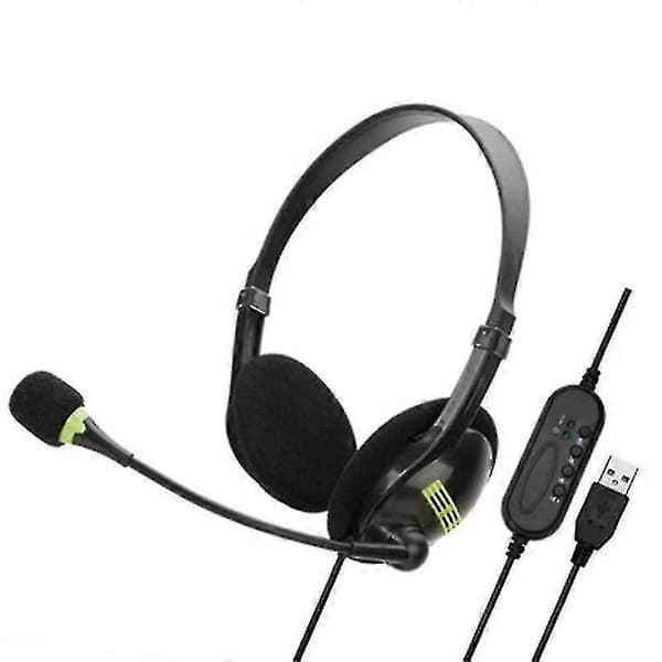 USB-headset Datorheadset med mikrofon Brusreducering Lätt kontorsheadset