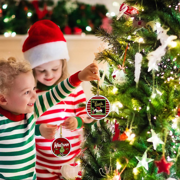 Jouluinen vihreä hirviö, kaksipuolinen koriste, juhla-Grinch, joulukuusen riipus, akryylinen riipuskoriste, festivaalilahja C
