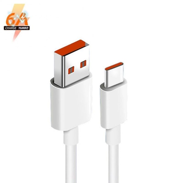6a 66w USB Type C Supernopea kaapeli Xiaomi Mi 11 Lite/mi 11 Lite 5g/mi White