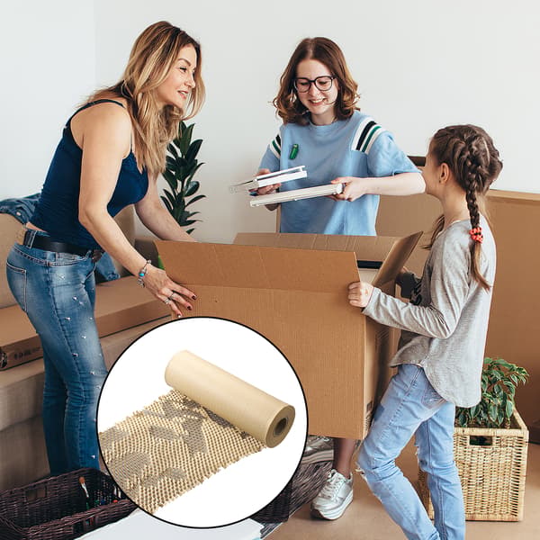 Damping wrap for moving, recyclable moving materials, eco-friendly packaging, biodegradable packing paper with perforated design, Honeycomb