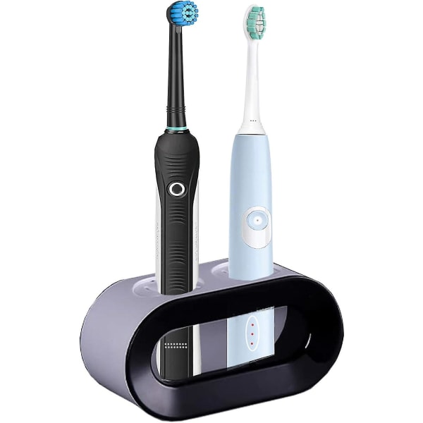 Tandbørsteholder til 2 Elektrisk tandbørste, vægmonteret badeværelsesarrangør til tandbørste, Innovativ tandbørsteholder Kompatibel-sort