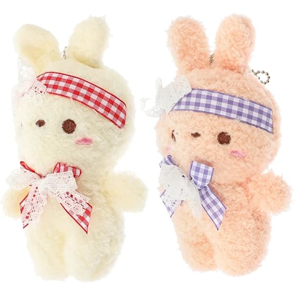 4 Pcs Plush Rabbit Keychain Kids Keychain Pp Cotton Doll Bunny Child