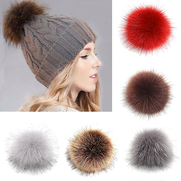 Naievear 12 cm Tekokarvainen Pehmeä Pompom-pallo Riippuva Hattuun, Laukkuun, Kengille, DIY-tarvikkeille
