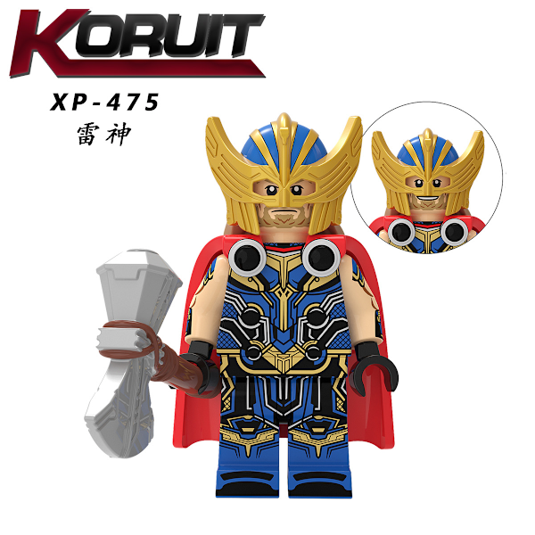 Lasten kokoonpantava lelu KT1062 Super Hero -sarja Zeus Ger Groot minifiguuri rakennuspalikkakassi
