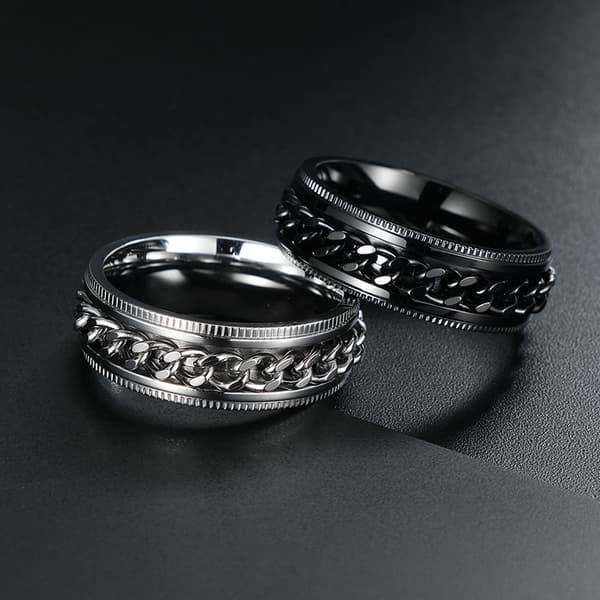 Antistressring med roterbar kæde Sort (LGL) Sort Red