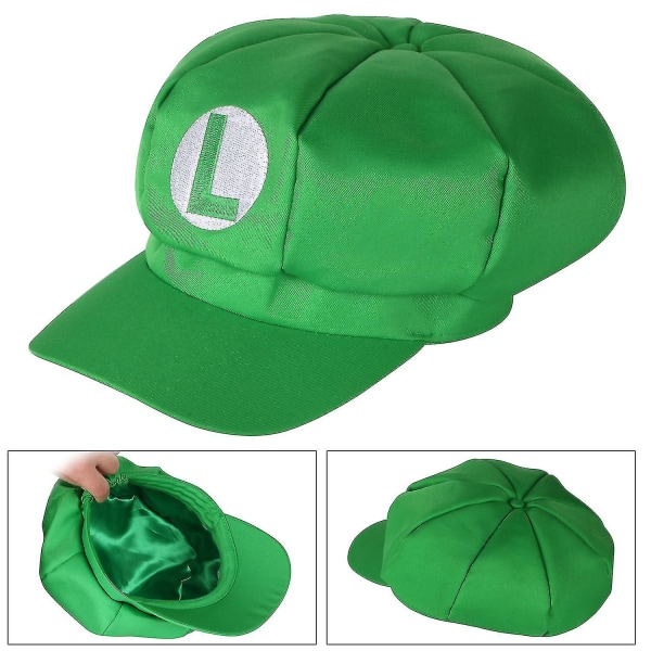 Trixes-paket med 2 Mario- och Luigi-hattar Röda och gröna kepsar för videospelstema