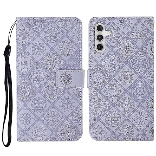 Lærveske til Samsung Galaxy A14 5g Purple