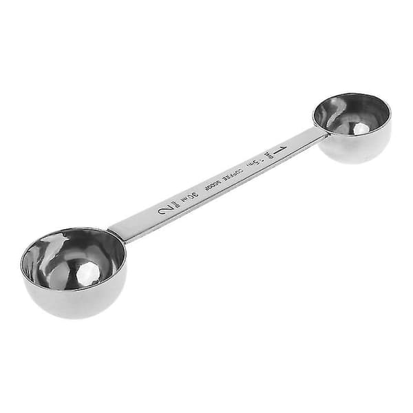 Måleske i rustfrit stål Kaffemål Dobbeltendet Spiseske 15ml & 30ml-hy Silver