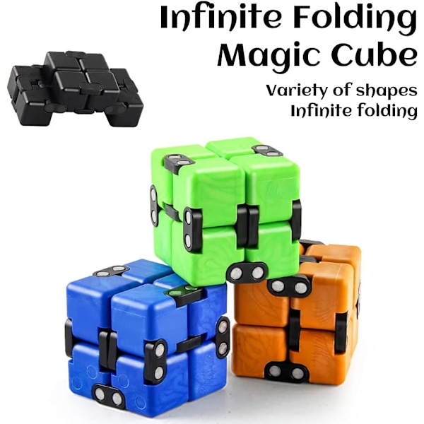 Infinity Cube Fidget-leketøy, Fidget-lekesett, Fidget-leketøykube, Fidget-lekepakke, Infinity Cube Metall (4 stykker)