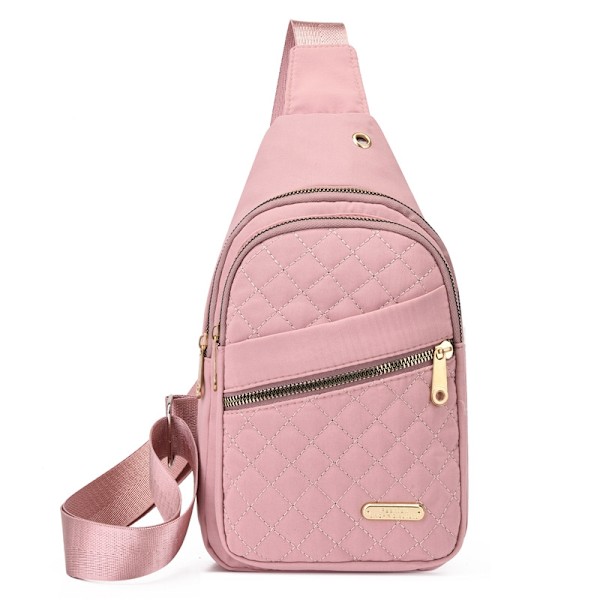 Lille Sling Rygsæk Kvinder Brysttaske Casual Messenger Taske Rejsetaske Lille Aktetaske pink-WELLNGS pink