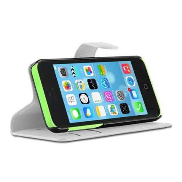Apple iPhone 5C Handy Deksel Deksel Etui - med Kartenfächer og Standfunksjon Arctic white iPhone 5C