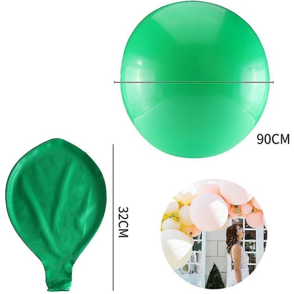 10 X diameter 36" gigantisk ballong Jumbo lateksballong til bryllupsbursdagsfest Babydusj karnevaltilfeldig farge