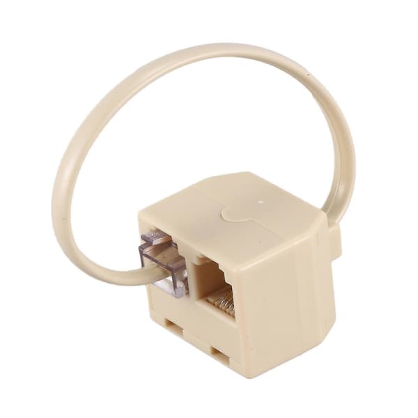 2x RJ11 6p4c 2-vejs Udgangs Telefon Jack Linje Splitter Adapter Beige
