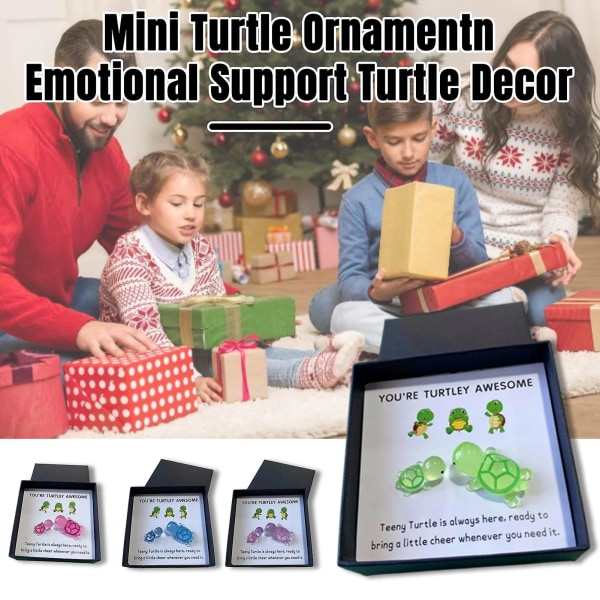 Fickkram Turtle Dekoration med Gratulationskort Emotionellt Stöd Du är Turtley Awesome Sköldpadda Leksak Vänner Familj Alla hjärtans dag Minnessak Present Green