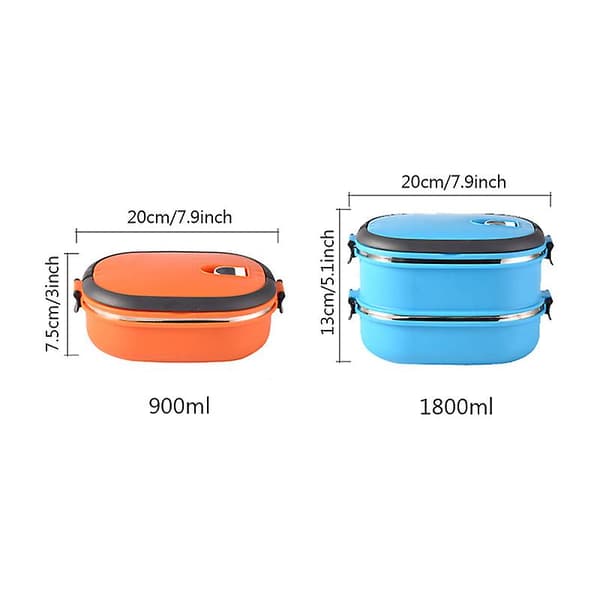 Bærbar rektangulær matboks i rustfritt stål, isolert matbeholder for utendørs campingpiknik Green Brightness Two layers