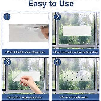 50 Sheets Clear Window Fly Trap Fly Paper Tape with Adhesive 20x7cm