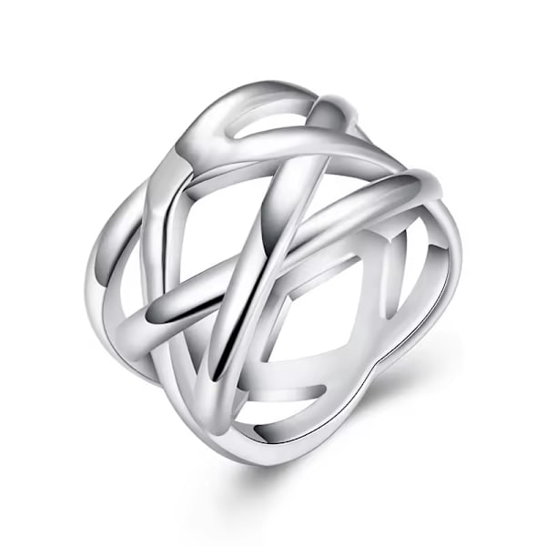 925 Sterling Hopea Punainen Punos Sormus Naisille Muoti Korut Korut Lahja 6-9 7#
