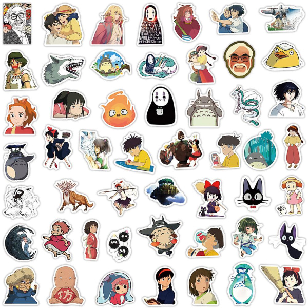 100 stk tegneserie anime Miyazaki Hayao klistermærker Søde tegnefilm film klistermærker Vandtæt mærkat til teenagere børn Voksen bærbar computer vandflaske Festartikler