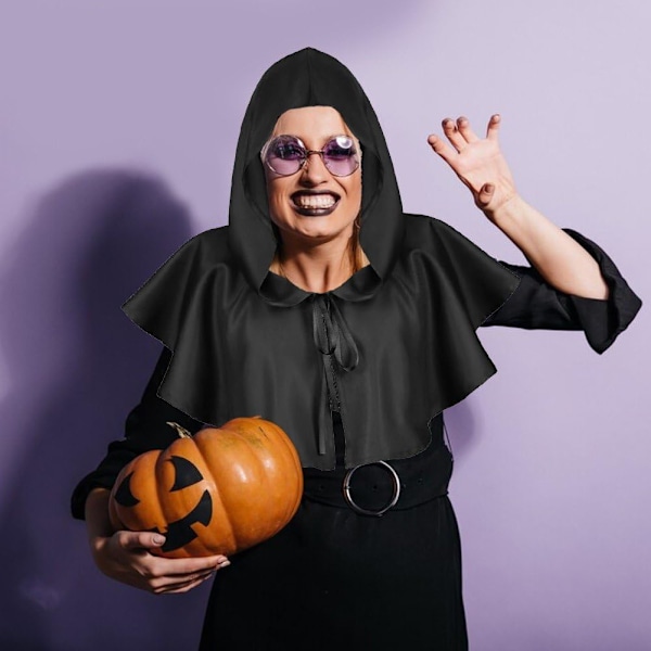 Halloween Grim Reaper Hætte Kappe Middelalderlig Wicca Hedensk Hætte Hat Gotisk Kappe Cosplay Kostumer Heks Troldmand Vampyr Hætte Poncho til Mænd Kvinder
