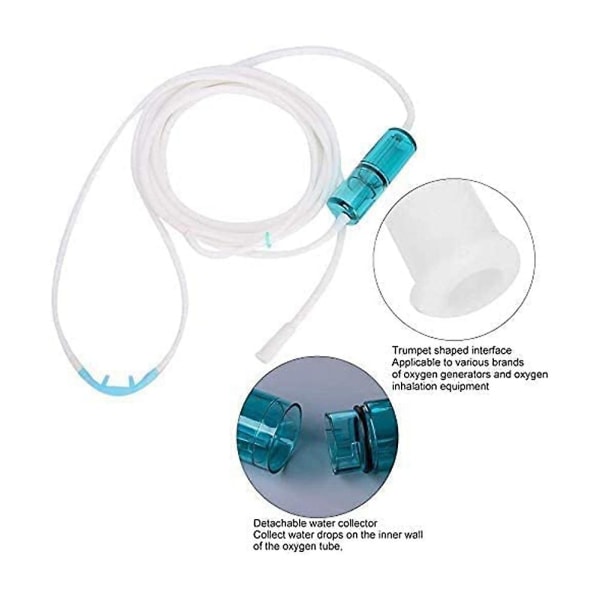 2 stk Nasal Oxygen Tube Elastisk Silikone Oxygen Tube Næsekanyle Oxygen Tubing Connectors white