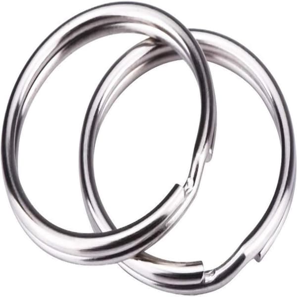 100 stk 25 mm runde nøkkelringer