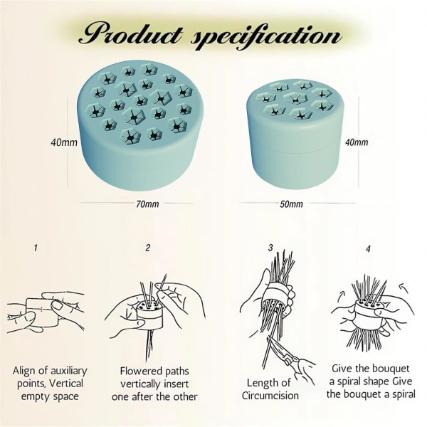 Silikon Spiralstilk Holder Vaseinnsats Blomsterarrangør Bukett Twister Plantefiksering Floral Arrangement Grid Tool Green Small