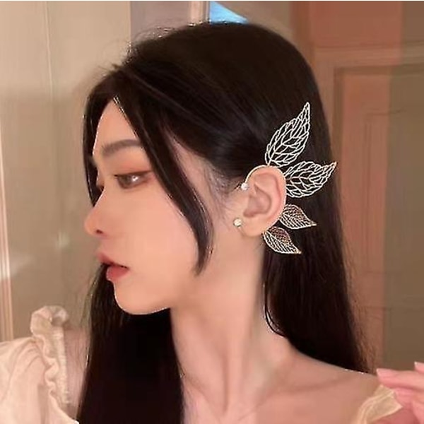 Elf Ear Cuffs Fairy Clip On Earrings Wing Cuff Wrap øredobber silver