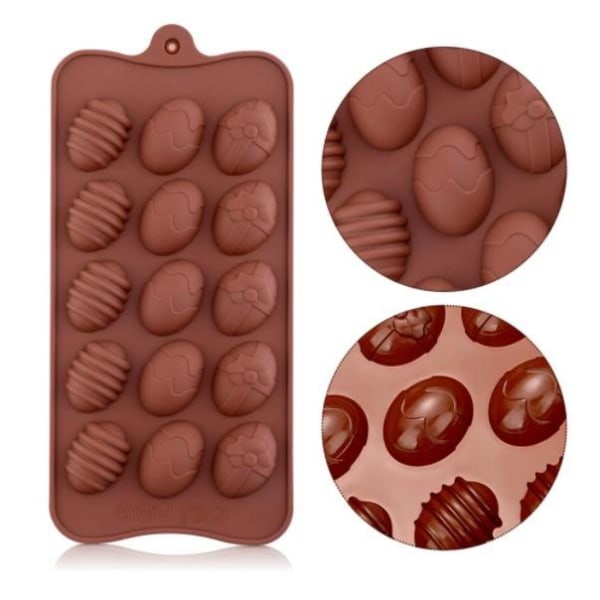 Små egg Påskeegg Silikonform Sjokoladeform Pralinform til Pral Xixi brown