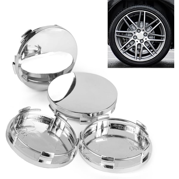 Tyre Center Hub Cover til Auto Universal Wheel Hub Caps Hub Centre Caps 60mm Wheel Centre Cap 4Pcs Wheel Centre Alloy Hub Center Caps silvery