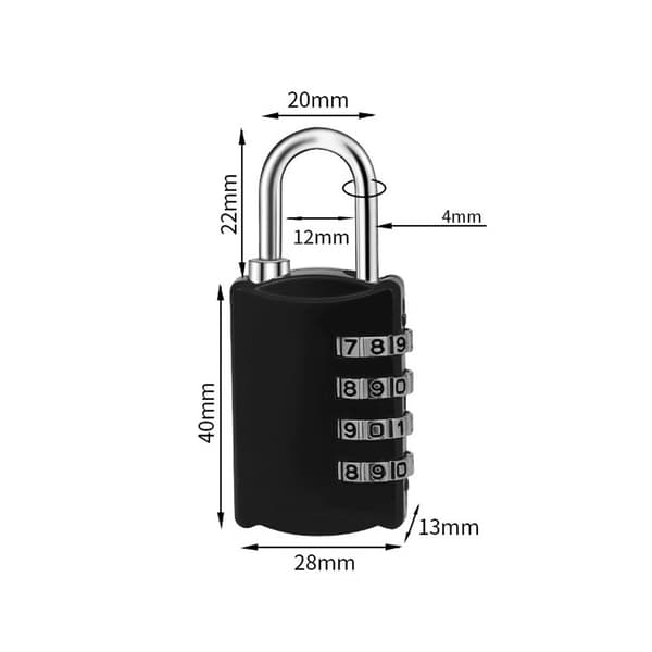 St Combination Lock, Weatherproof Digital Code Padlock Metal, Small 4 Digit Lock for Cabinets, Luggage and Suitcase Lock