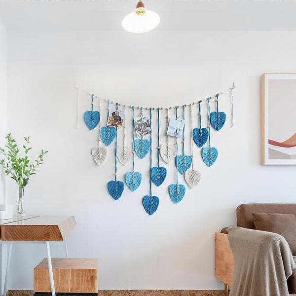 Makramé Veggdekorasjon, Boho Deco Veggdekorasjon, 120cm, 16 Blader