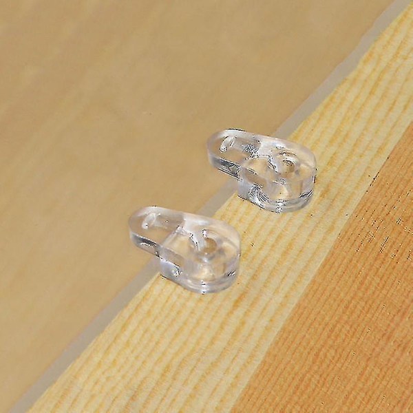 100 stk Plast Glass Holder Gjennomsiktig Speil Skap Fix Clips