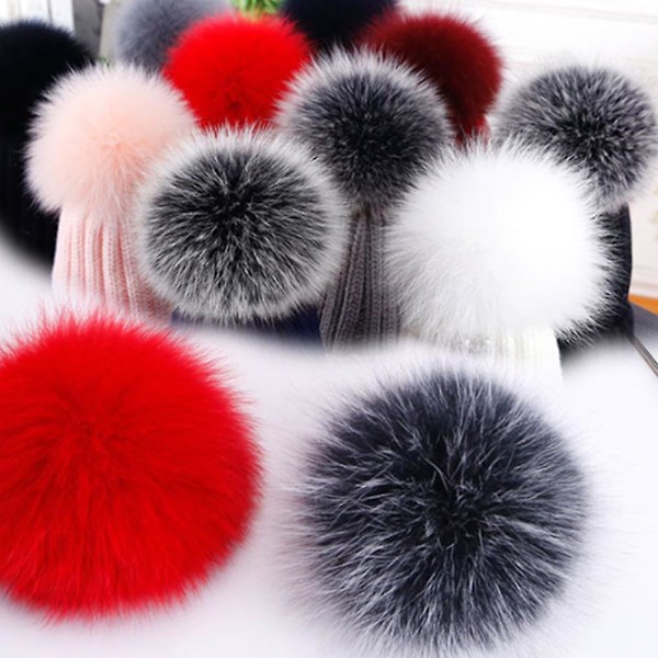 Naievear 12cm Kunstig Pels Hår Fluffy Pompom Ball Henger Hatt Veske Sko DIY Tilbehør