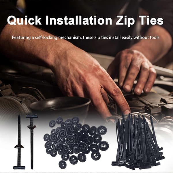 Plastbuntbandssats Slitstarka Nylonfästremmar Black 240pcs