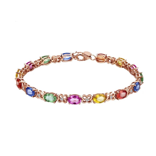 925 Silver Armband Roséguld och Silver Charm Smycken Utsökt Present till Kvinnor