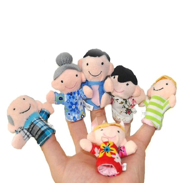 6 stk/sett fingerdukke dukke baby barn leke søt familie baby puslespill hånd leke bomull plysj