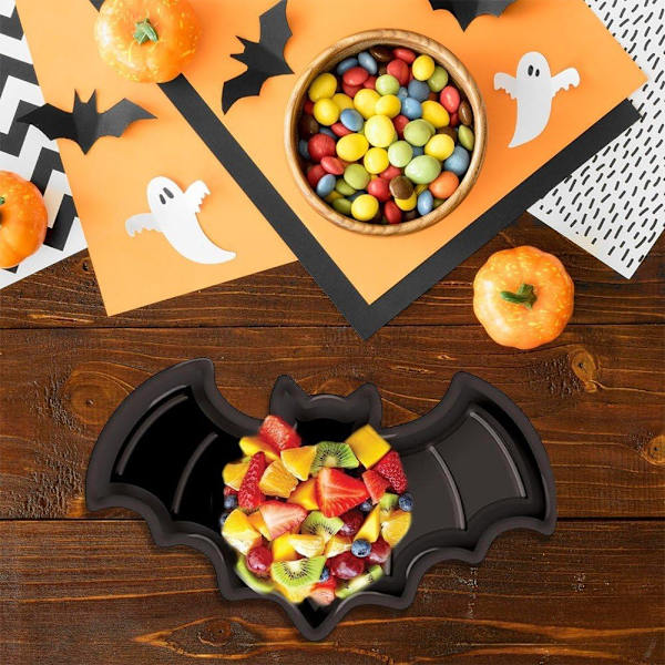 Halloween-hedelmälautaset, 3 kpl/setti, kurpitsa-aavelepakko-muotoinen juhlatarjotin, keksialusta, tarjoilualusta Halloween-juhliin